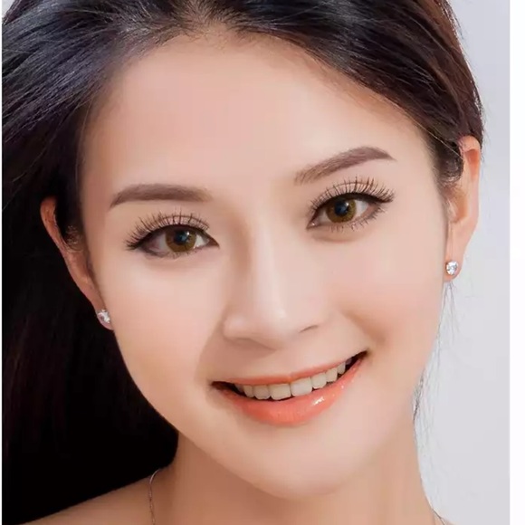 Jewelry - sterling silver stamped S925 diamond stud earrings